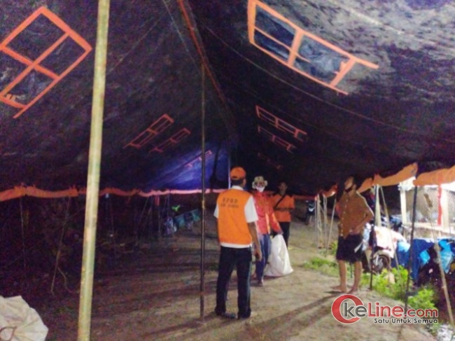 BPBD Asahan Bangun Tenda Dititik Rawan