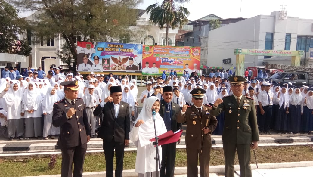 Pelajar SLTA dan SLTP Rohil Gelar Deklarasi Tolak Aksi Demo 