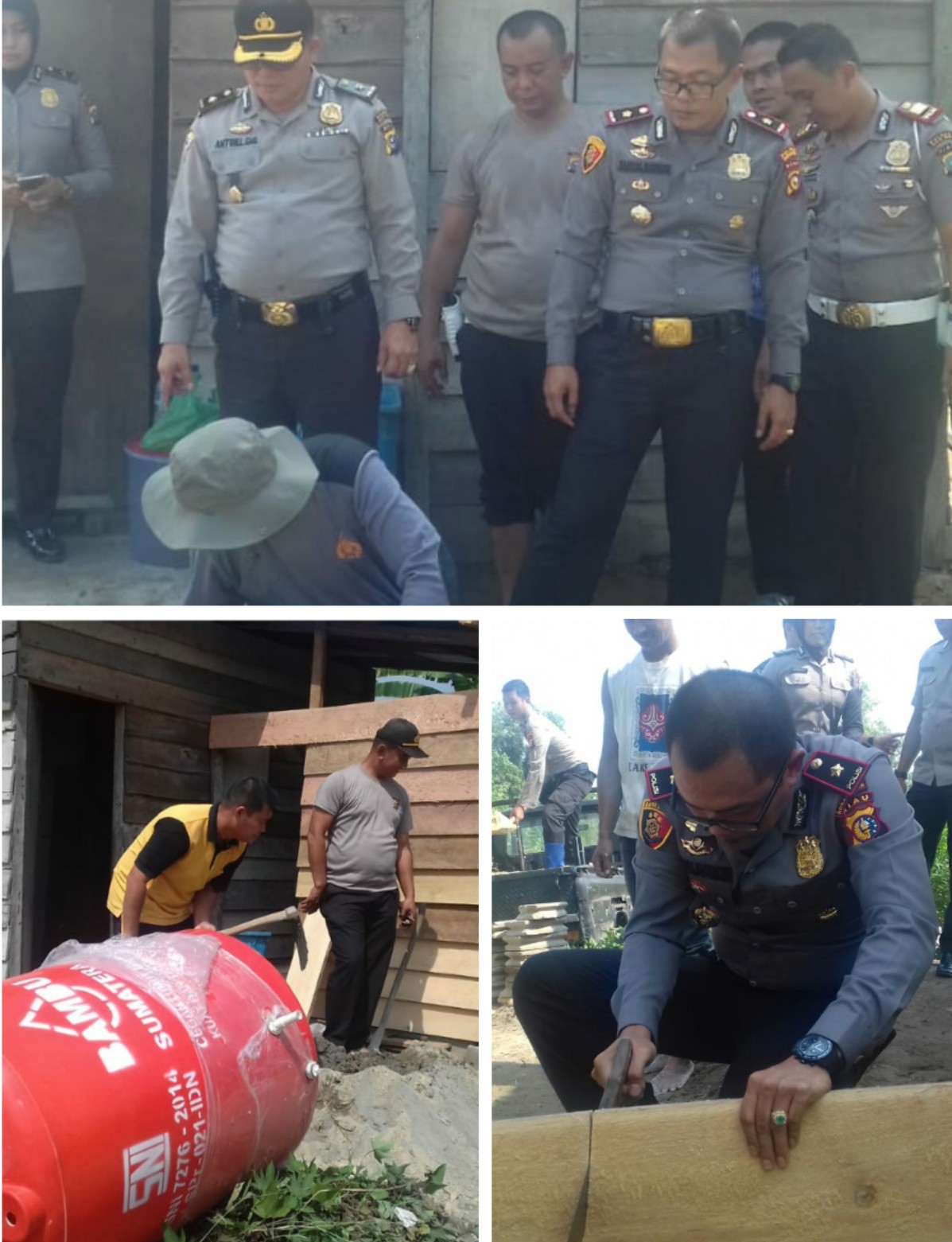 Prihatin Kondisi Rumah Nenek Supiarti, Polres Rohil Bantu Bangun Sarana MCK.  