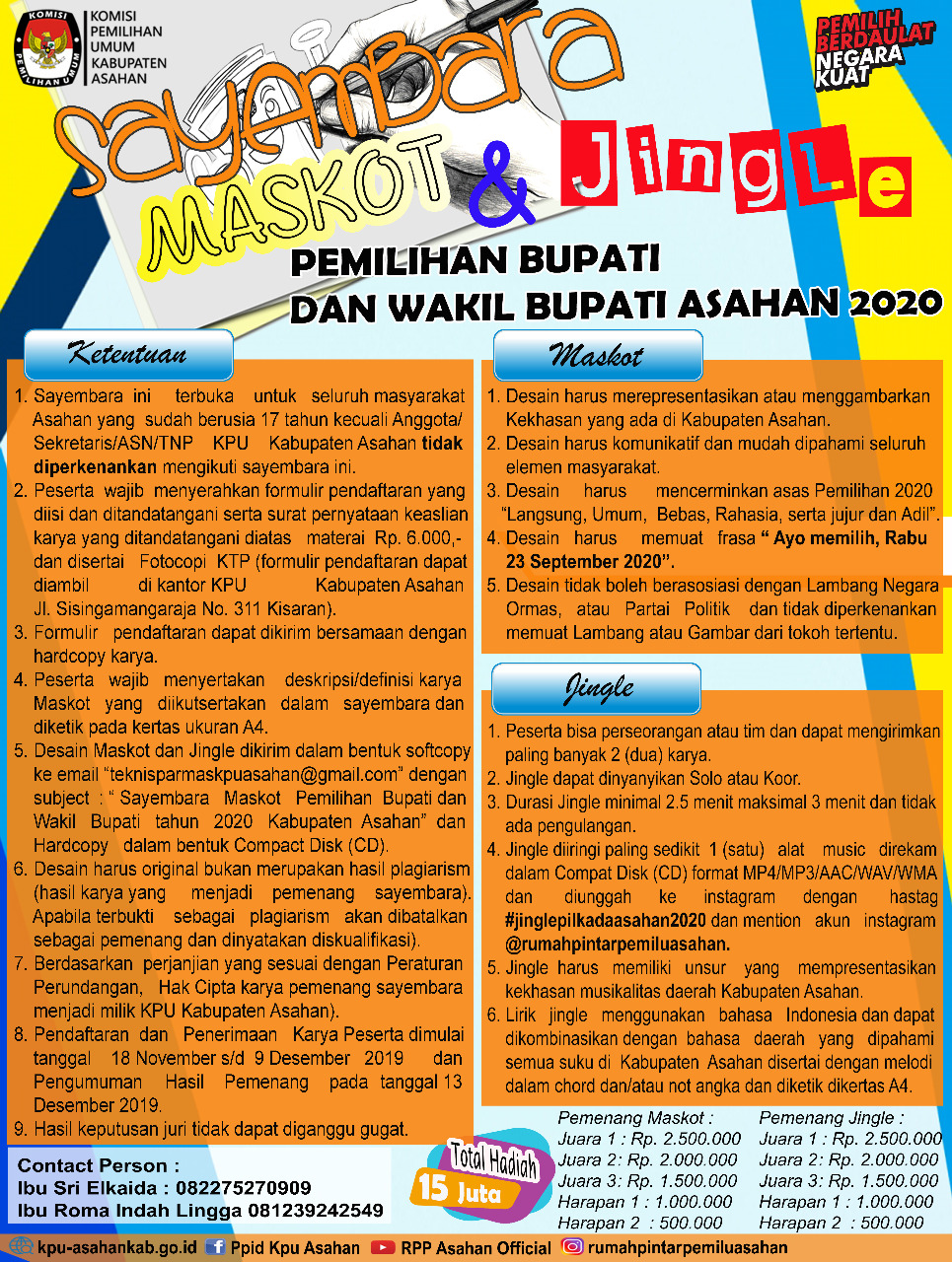 KPU Asahan Gelar Sayembara Pembuatan Jingle dan Maskot Untuk Pilkada Asahan 2020