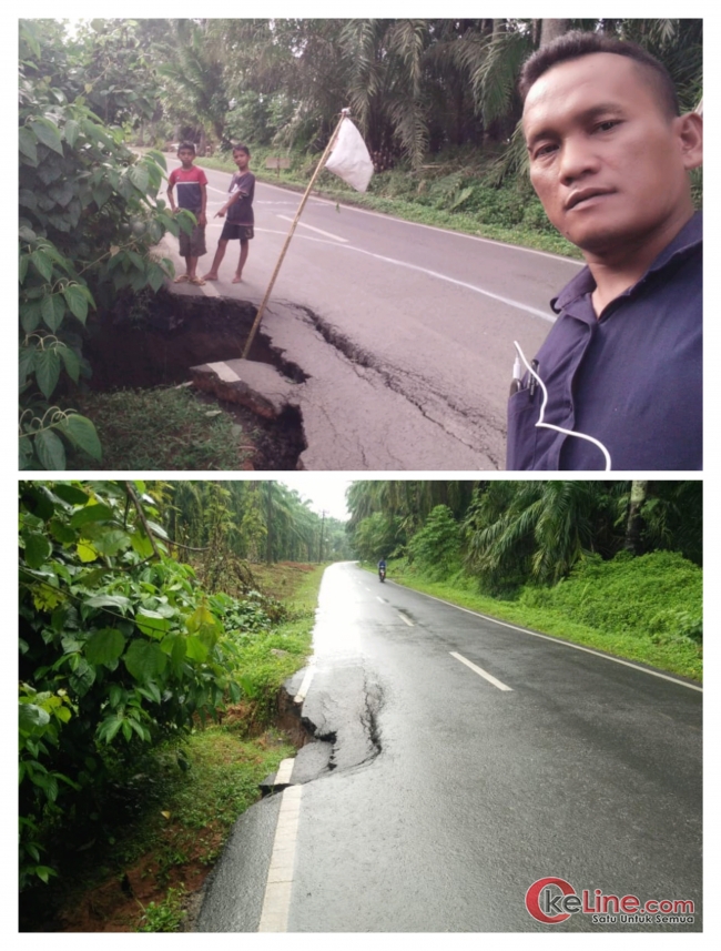 Diguyur Hujan Seharian,Jalan Lintas Asahan Tobasa Longsor