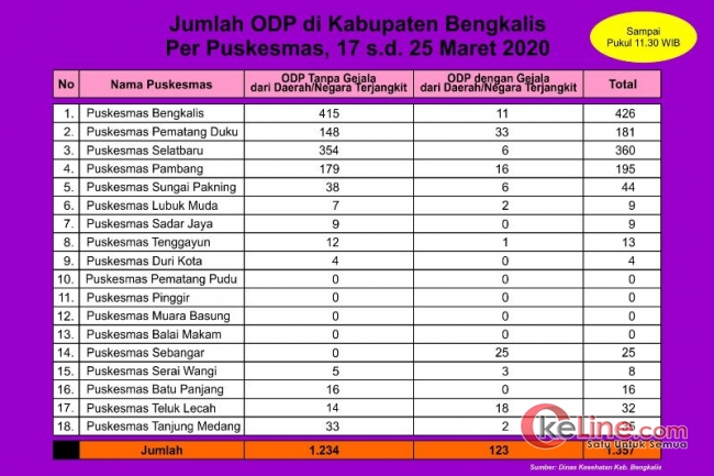 Ribuan ODP Corona Bengkalis Berasal dari Negara Tetangga