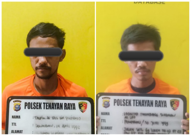 Curi Keramik di Rumah Tetangga, 2 Pria Ditangkap Polsek Tenayan Raya