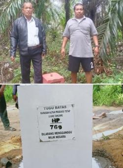 Aneh..! Diatas Lahan Kebun PT.GMR Ada Patok Kawasan HPT