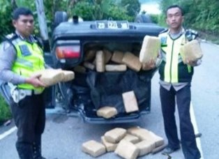 Polres Gayo Lues Amankan 120 Kg Ganja Kering