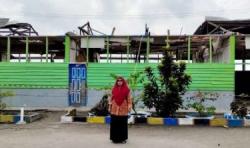 Atap Sekolah SDN 020 Sekijang Berhamburan, Akibat Diterjang Angin Puting Beliung