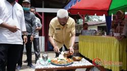 Resmikan Pemakaian Pertashop, Bupati Asahan Pemotongan Nasi Tumpeng 