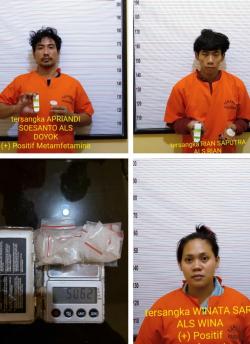 Lagi Asyik Pakai Sabu Dalam Rumah Dua Pria dan Satu Wanita di Grebek Warga 