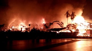 Kota Lama Siak Hangus Saat Selesai Imlek