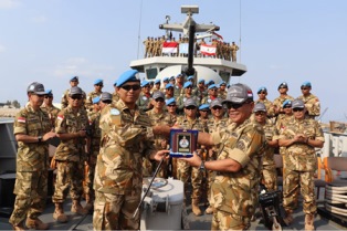 KRI Sultan Hasanuddin-366, di Port of Beirut, Lebanon Dikunjungi